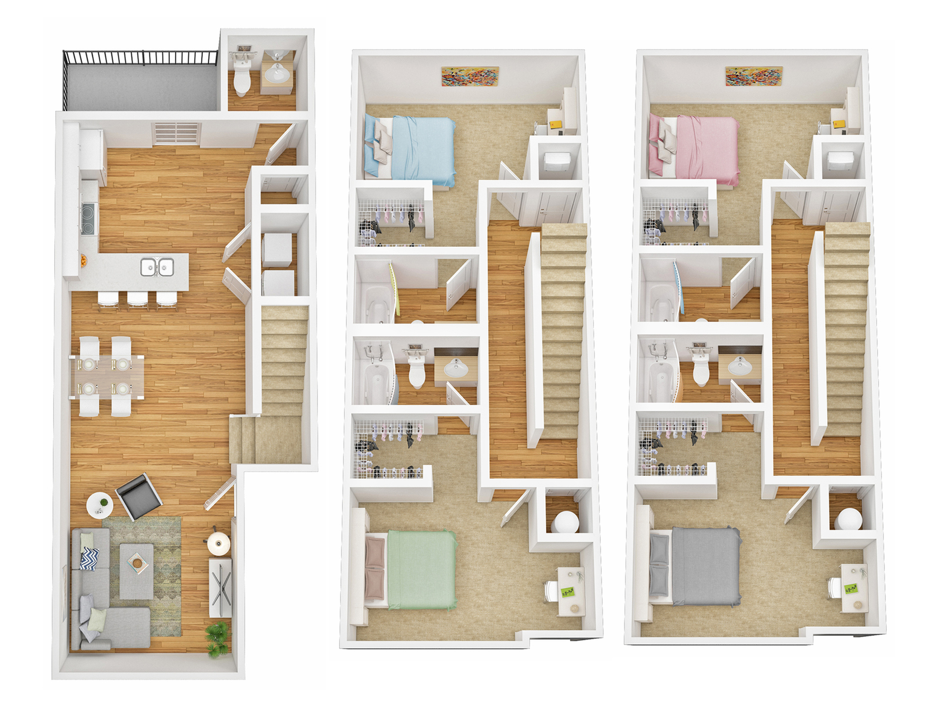 4BR/4.5BA - Town B Floor plan