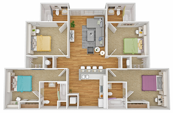 4BR/4BA - A Floor plan